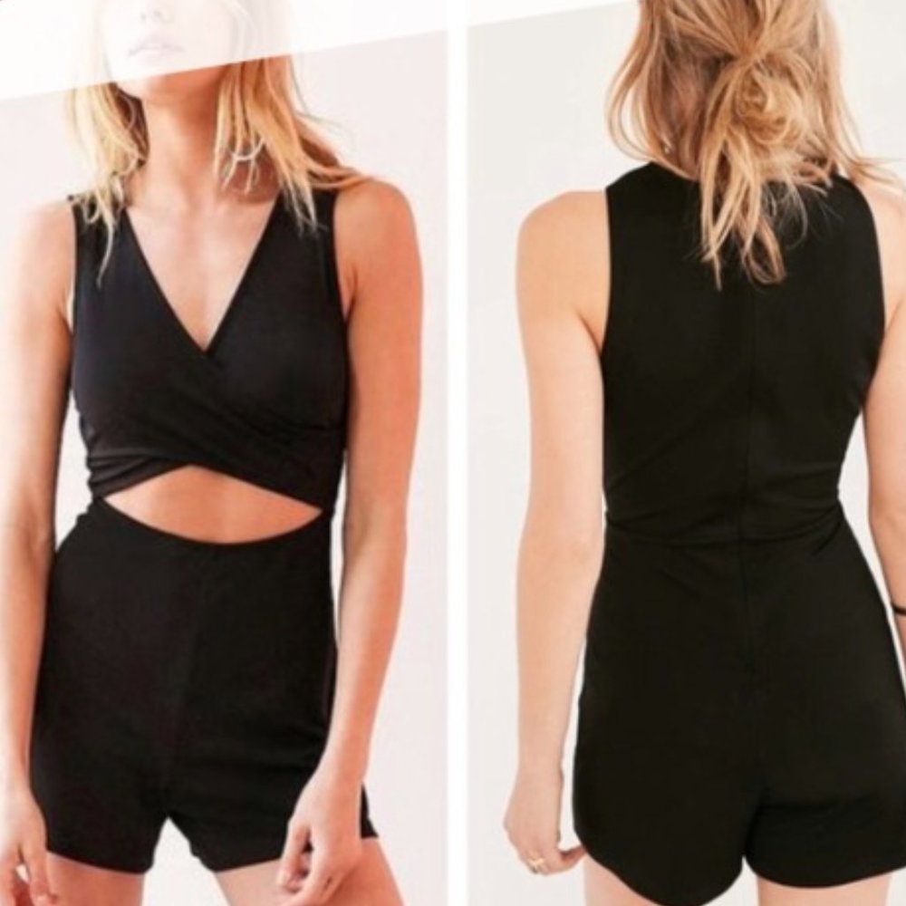 Silence + Noise Black Cut-Out Romper (Size M)